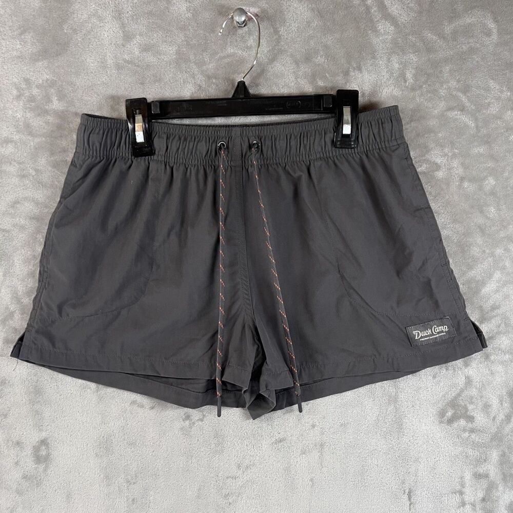 Duck Camp Women’s Small Gray Nylon Outdoor Shorts Elastic Waist Hiking Fishing